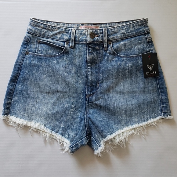 NEW GUESS High Rise Cutoff Denim Shorts SZ 27 - Picture 4 of 7